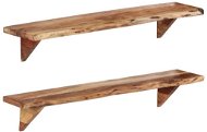 Shumee - Nástenné 2 ks 110×20×18 cm masívne akáciové drevo, 337824 - Polica