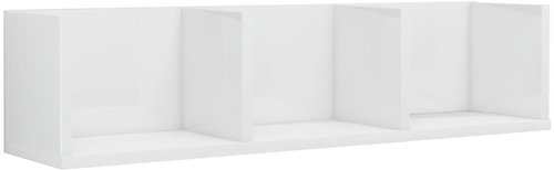 Shumee nástěnná na CD bílá vysoký lesk 75×18×18 cm dřevotříska, 801316 - Police - Main image