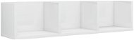 Shumee nástenná na CD biela vysoký lesk 75 × 18 × 18 cm drevotrieska, 801316 - Polica
