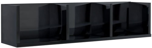 Shumee nástěnná na CD černá vysoký lesk 75×18×18 cm dřevotříska, 801317 - Shelf - Main image