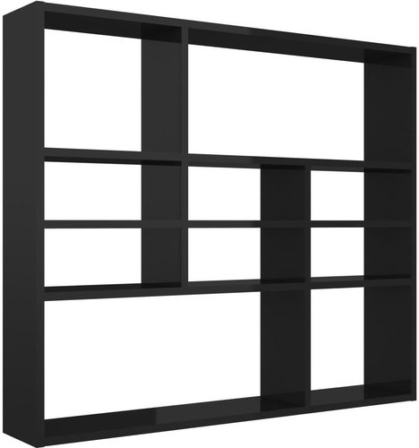 Shumee nástěnná černá s vysokým leskem 90×16×78 cm dřevotříska, 802946 - Shelf - Main image
