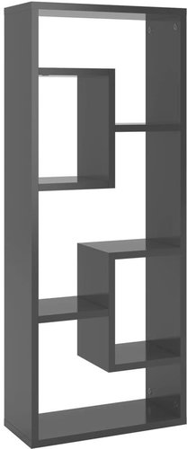 Shumee nástěnná šedá s vysokým leskem 36×16×90 cm dřevotříska, 803019 - Shelf - Main image