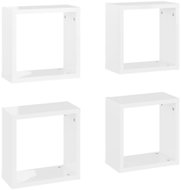 Shumee Nástěnné kostky 4 ks bílé s vysokým leskem 30×15×30 cm, 807017 - Shelf
