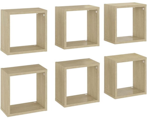 Shumee Nástěnné kostky 6 ks dub sonoma 26×15×26 cm, 807036 - Shelf - Main image