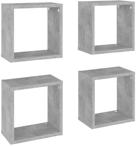 Shumee Nástěnné krychlové 4 ks betonově šedé 26×15×26 cm , 807038 - Shelf - Main image