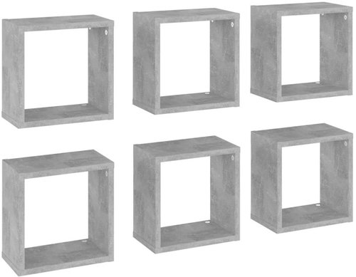 Shumee Nástěnné kostky 6 ks betonově šedé 26×15×26 cm, 807039 - Shelf - Main image