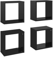 Shumee Nástěnné kostky 4 ks černé s vysokým leskem 26×15×26 cm, 807047 - Police