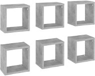 Shumee Nástenné kocky 6 ks betónovo sivé 22 × 15 × 22 cm, 807066 - Polica