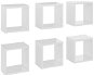 Shumee Nástěnné krychlové 6 ks bílé vysoký lesk 22×15×22 cm, 807072 - Police