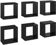 Police Shumee Nástěnné kostky 6 ks černé s vysokým leskem 22×15×22 cm, 807075 - Police