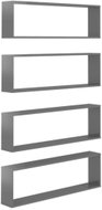 Shumee Nástěnné krychlové 4 ks šedé 100×15×30 cm dřevotříska, 807104 - Shelf