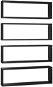 Shumee Nástěnné krychlové 4 ks černé 80×15×26,5 cm dřevotříska, 807110 - Police