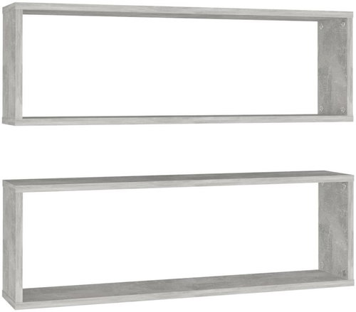 Shumee Nástěnné obdélníkové 2 ks šedé 80×15×26,5 cm dřevotříska, 807118 - Shelf - Main image
