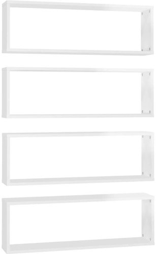 Shumee Nástěnné krychlové 4 ks bílé 80×15×26,5 cm dřevotříska, 807125 - Shelf - Main image
