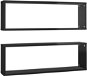 Shumee Nástěnné krychlové 2 ks černé 80×15×26,5 cm dřevotříska, 807127 - Police
