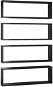 Shumee - Nástenné štvorcové 4 ks čierne 80×15×26,5 cm drevotrieska, 807128 - Polica