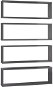 Shumee Nástěnné obdélníkové 4 ks šedé 80×15×26,5 cm dřevotříska, 807131 - Police