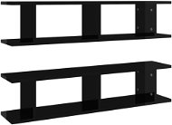 Shumee Nástěnné 2 ks černé vysoký lesk 90×18×20 cm dřevotříska, 807203 - Police
