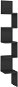 Shumee nástenná rohová čierna 20 × 20 × 127,5 cm drevotrieska, 807278 - Polica