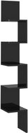 Shumee nástěnná rohová černá lesklá 20×20×127,5 cm dřevotříska, 807284 - Shelf