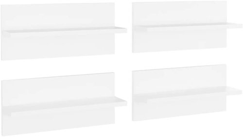 Shumee Nástěnné 4 ks bílé 40×11,5×18 cm dřevotříska, 807298 - Shelf - Main image