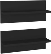 Shumee Nástěnné 2 ks černé 40×11,5×18 cm dřevotříska, 807299 - Shelf