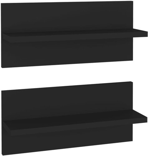 Shumee Nástěnné 2 ks černé 40×11,5×18 cm dřevotříska, 807299 - Shelf - Main image