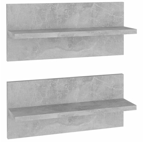Shumee Nástěnné 2 ks betonově šedé 40×11,5×18 cm dřevotříska, 807305 - Police - Main image