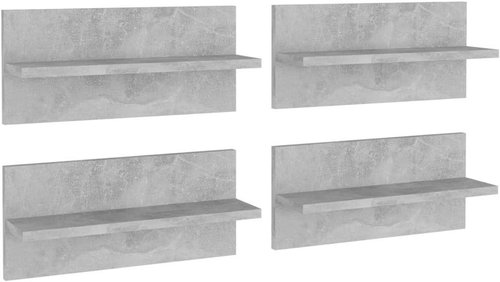 Shumee Nástěnné 4 ks betonově šedé 40×11,5×18 cm dřevotříska, 807306 - Police - Main image