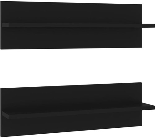 Shumee Nástěnné 2 ks černé 60×11,5×18 cm dřevotříska, 807317 - Shelf - Main image