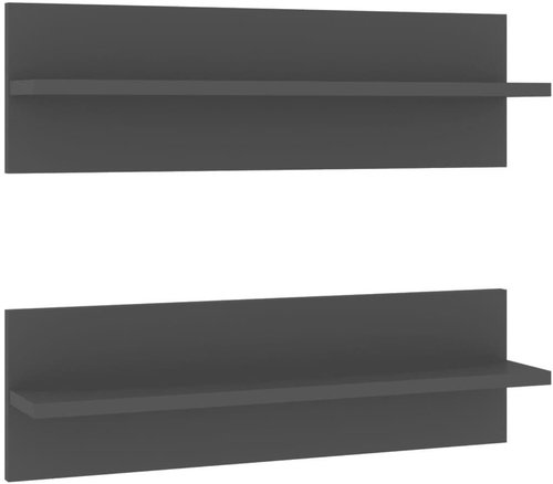 Shumee Nástěnné 2 ks šedé 60×11,5×18 cm dřevotříska, 807319 - Shelf - Main image