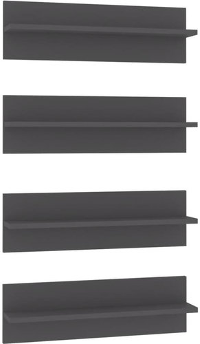 Shumee Nástěnné 4 ks šedé 60×11,5×18 cm dřevotříska, 807320 - Shelf - Main image