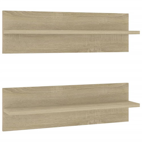 Shumee Nástěnné 2 ks dub sonoma 60×11,5×18 cm dřevotříska, 807321 - Shelf - Main image