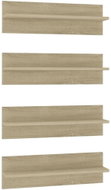 Shumee Nástěnné 4 ks dub sonoma 60×11,5×18 cm dřevotříska, 807322 - Shelf