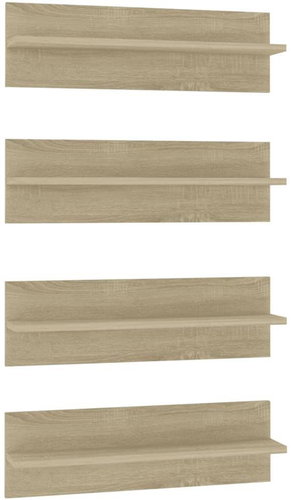 Shumee Nástěnné 4 ks dub sonoma 60×11,5×18 cm dřevotříska, 807322 - Shelf - Main image