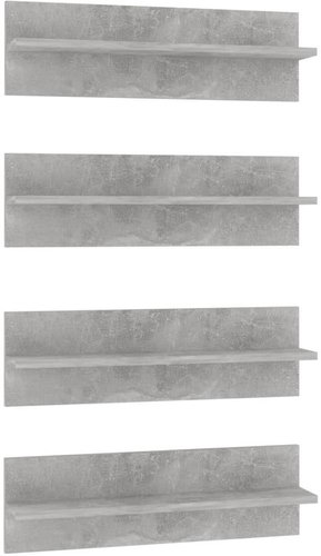 Shumee Nástěnné 4 ks betonově šedé 60×11,5×18 cm dřevotříska, 807324 - Shelf - Main image