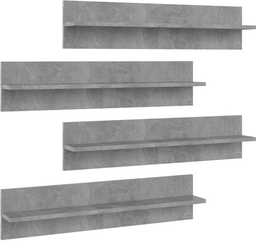 Shumee Nástěnné 4 ks betonově šedé 80×11,5×18 cm dřevotříska , 807342 - Police - Main image