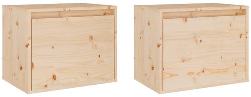 Shumee Nástěnné 2 ks 45×30×35 cm masivní borové dřevo, 813436 - Skříňka - Main image