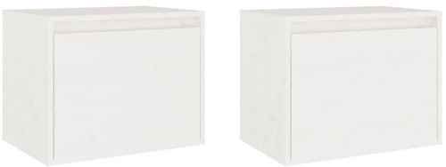 Shumee Nástěnné 2 ks bílé 45×30×35 cm masivní borové dřevo, 813438 - Skříňka - Main image