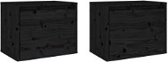 Shumee Nástěnné 2 ks černé 45×30×35 cm masivní borové dřevo, 813444 - Skříňka