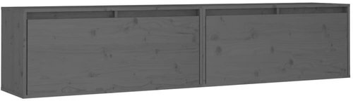 Shumee Nástěnné 2 ks šedé 80×30×35 cm masivní borové dřevo, 813460 - Skříňka - Main image