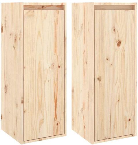 Shumee Nástěnné 2 ks 30×30×80 cm masivní borovice, 813496 - Cabinet - Main image