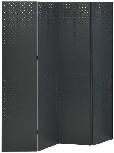 Shumee 4dílný 2 ks antracitový 160×180 cm ocel, 3095195 - Paraván - Main image
