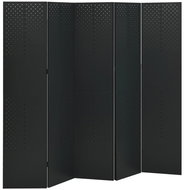 Shumee 5dílný 2 ks černé 200×180 cm ocel, 3095196 - Paraván