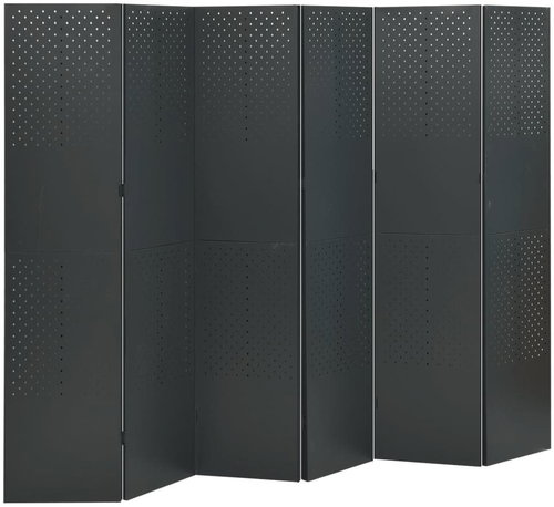 Shumee 6dílný 2 ks antracitový 240×180 cm ocel, 3095201 - Paraván - Main image