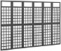 Shumee 6-dielna deliaca stena/treláž masívna jedľa čierna 242,5 × 180 cm, 316485 - Treláž