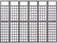 Shumee 6-dielna treláž masívne jedľové drevo sivé 242,5 × 180 cm, 316489 - Treláž
