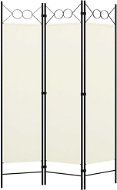 Shumee - 3-dielny krémovobiely 120×180 cm, 320699 - Paraván