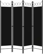 Shumee 4dílný skládací černý 160×180 cm, 320705 - Paraván