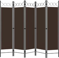 Shumee 5-piece foldable brown 200×180 cm, 320708 - Room Divider